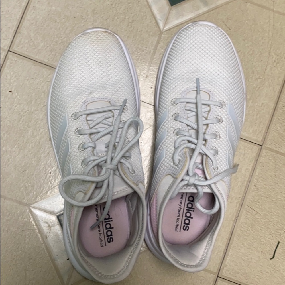 White cloud foam Adidas sneakers